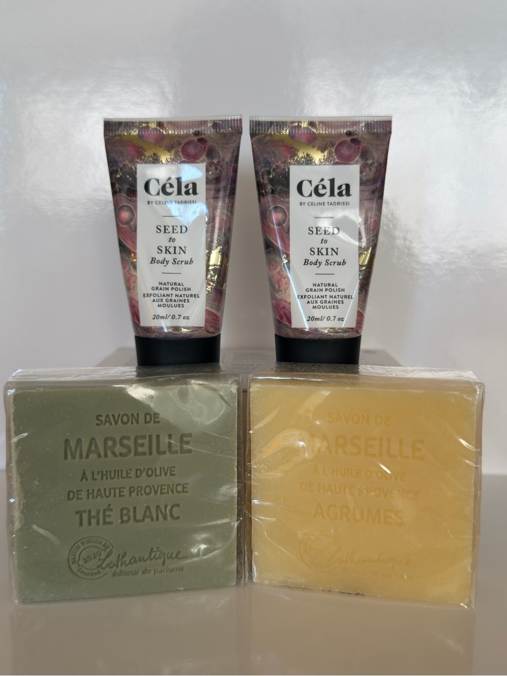 Céla Seed to Skin Body Scrub + Lothantique soap from Marseille